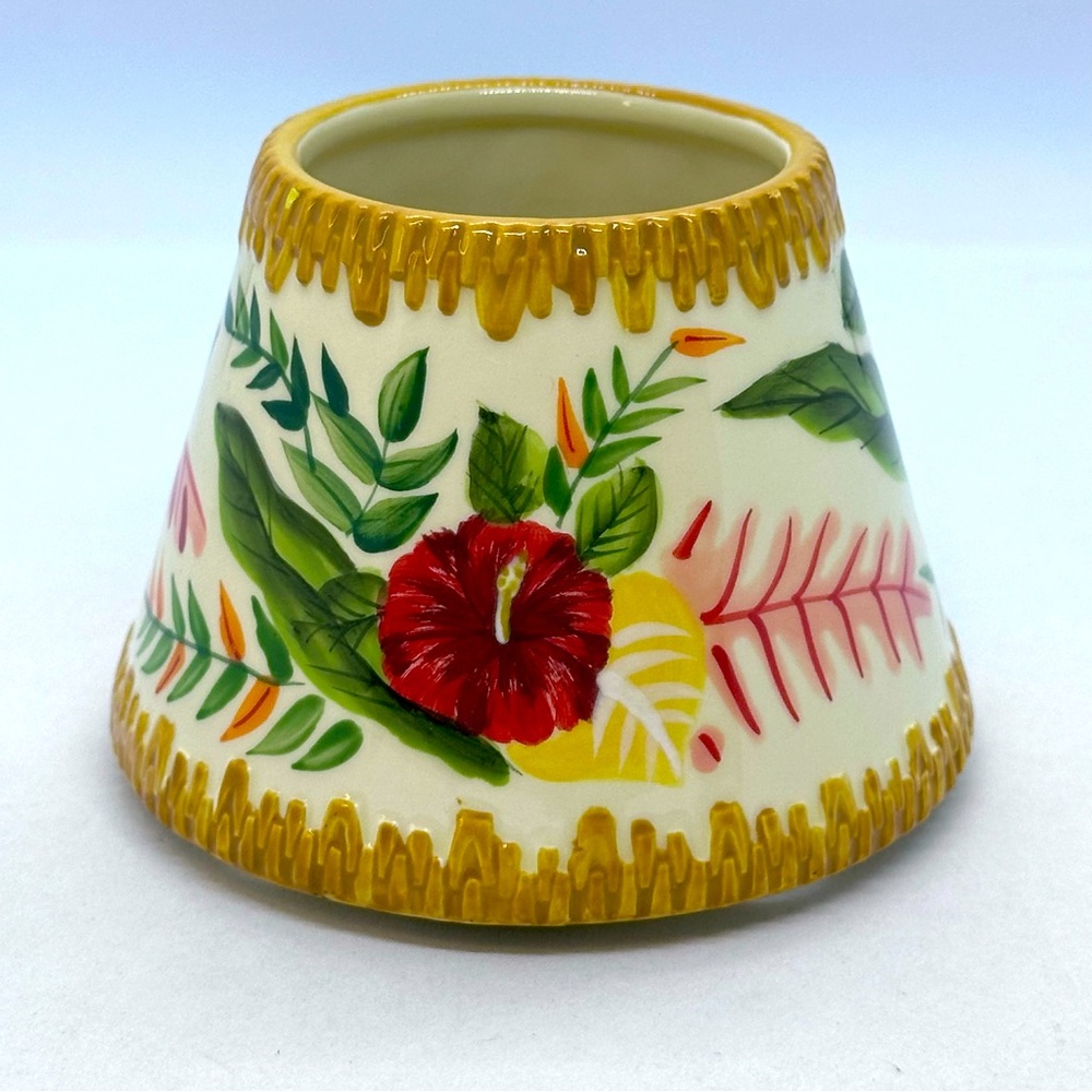 Yankee Candle Tropical Floral Hibiscus Ceramic Sm. Jar Candle Shade Topper*READ